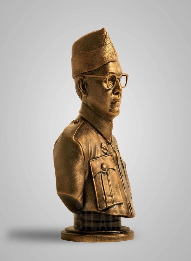 SILAII Netaji Subhas Chandra Bose Sculpture (Antique Bronze, 5 INCH) - Image 4